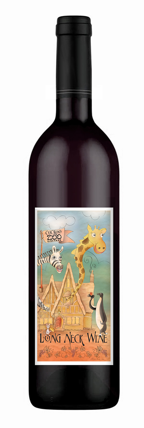 Wine bottle with artwork