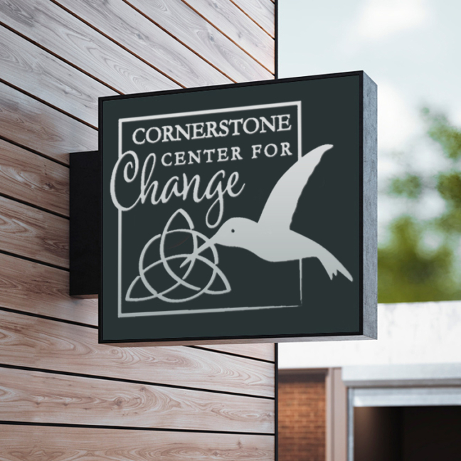 Cornerstone logo on signage